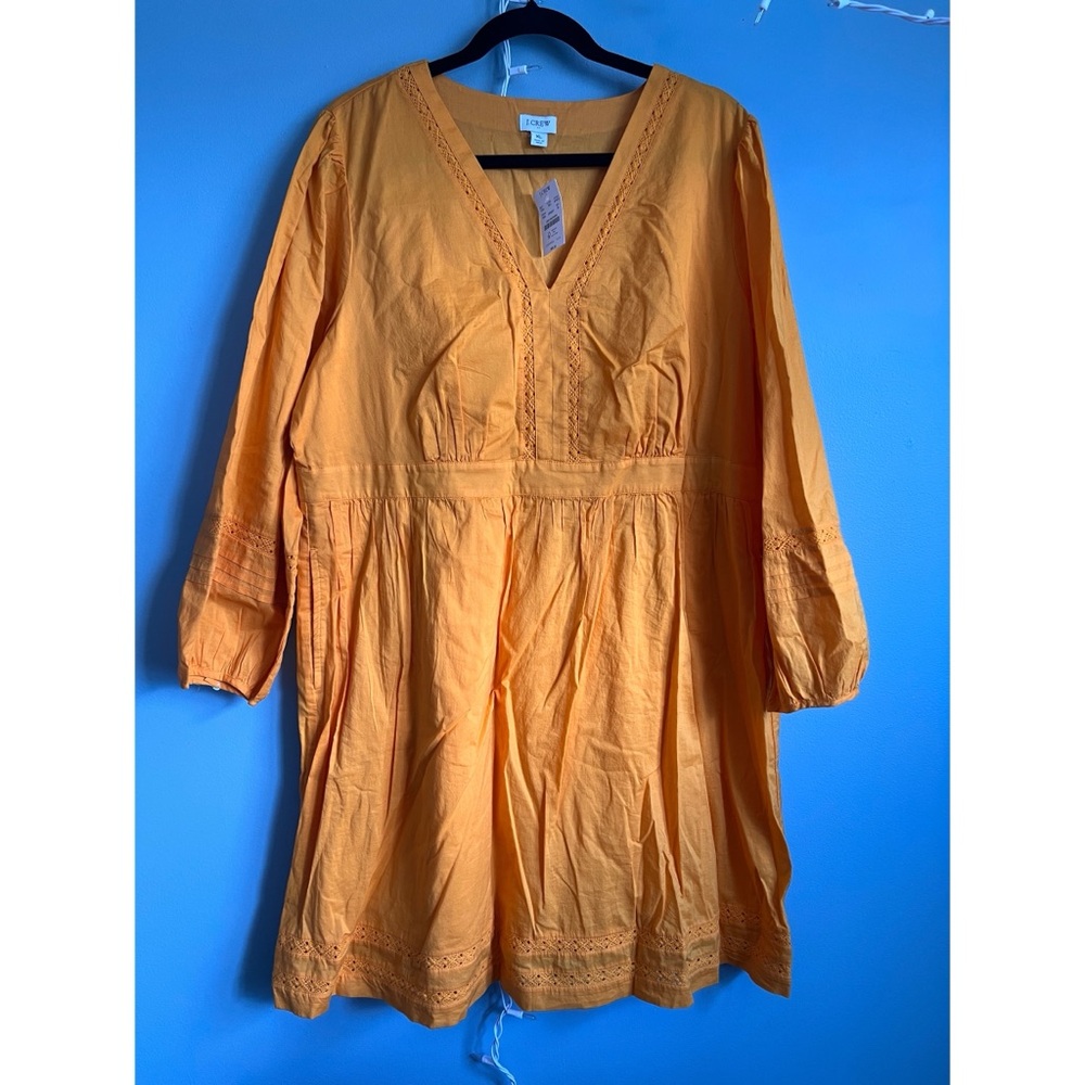 J. Crew Yellow Long Sleeve V-Neck Sundress